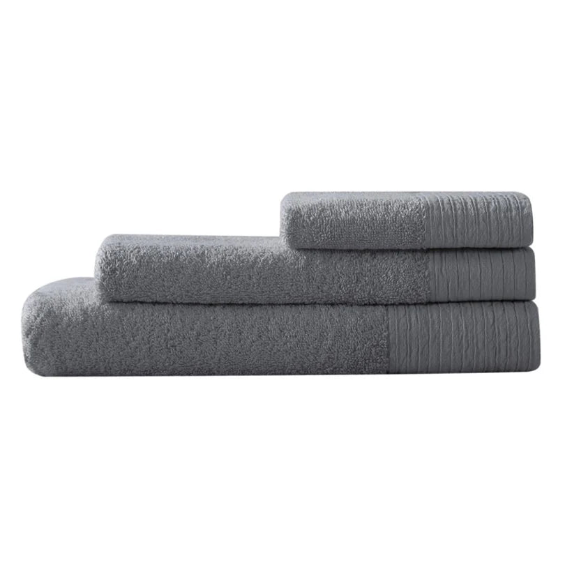 Certified Organic Cotton Dark Grey Bath Towels I Durable Home Direct
