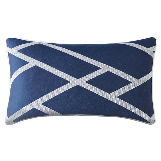 Kennedy Navy Long Filled Cushion
