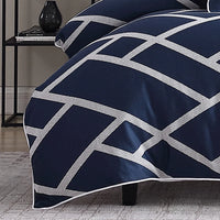 Kennedy Navy Quilt Cover Set