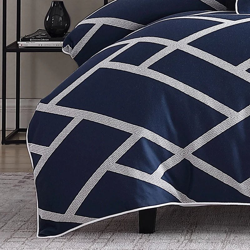 Kennedy Navy Quilt Cover Set