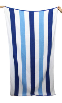 Large Blue Stripe Beach Towel