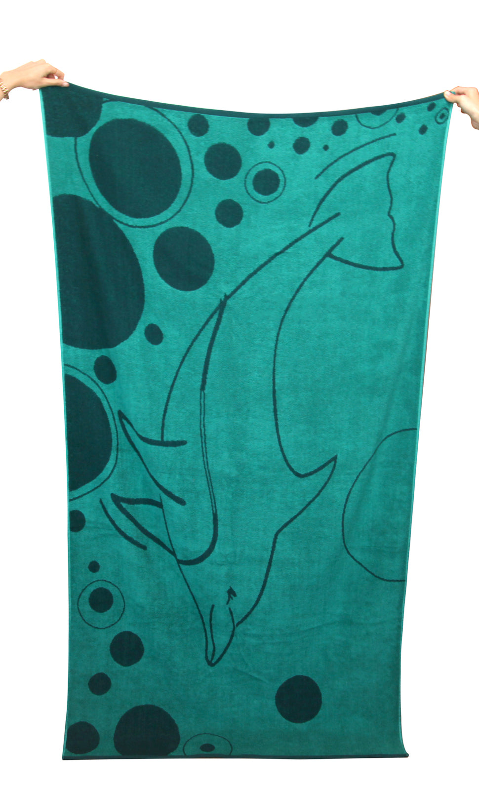 Large Teal Dolphin Beach Towel